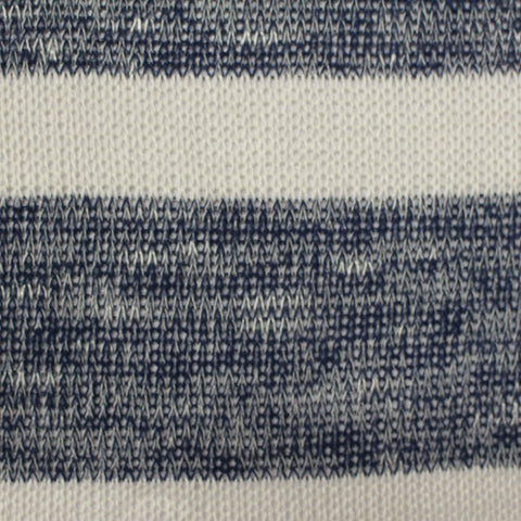 Blue Horizontal-Stripe Chunky Knit, Viscose-Poly, 170 gsm