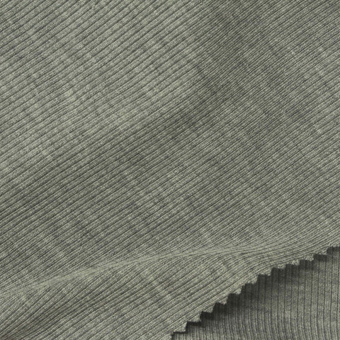 Grey Heather Rib Knit, Modal