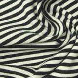 Black Horizontal-Stripe Ponte Knit, Viscose-Nylon, 285 gsm — photo 1