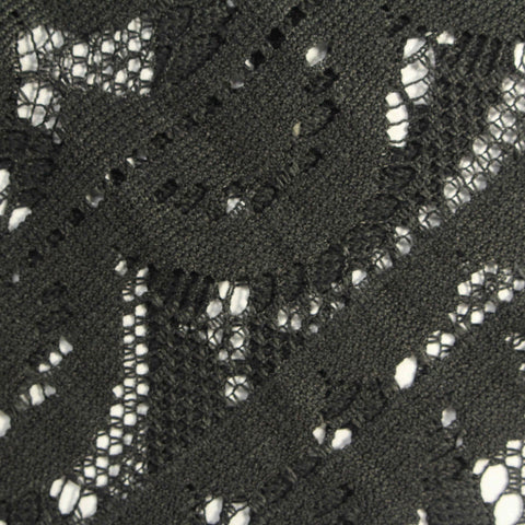 Black Openwork Lace, Polyester, 155 gsm