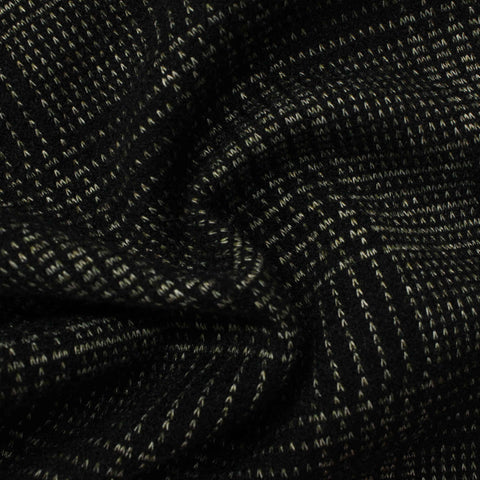 Black Abstract Chunky Knit, Polyester, 335 gsm