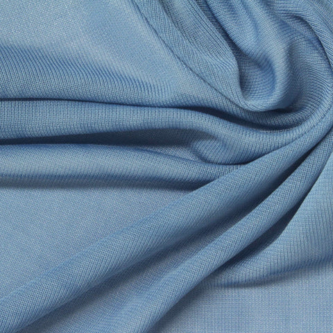 Polyester Stretch Rib Knit Fabric, 120 gsm, 152 cm — Blue