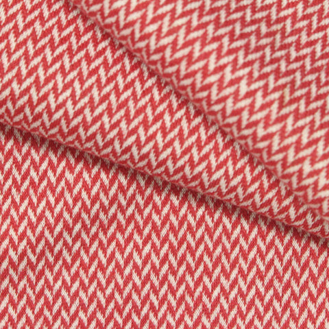 Red Chevron Jacquard, Viscose-Poly