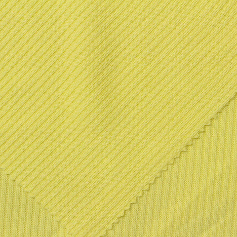 Polyester Viscose Stretch Rib Knit Fabric, 250 gsm, 150 cm — Yellow