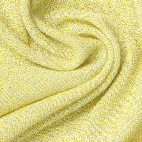 Light Yellow Marl Jersey Knit, Poly-Linen, 167 gsm