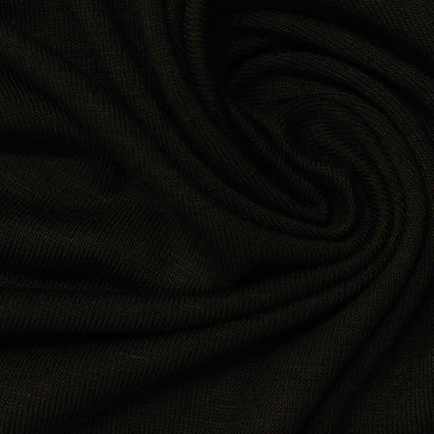 Viscose Stretch Jersey Knit Fabric, 191 gsm, 180 cm — Black