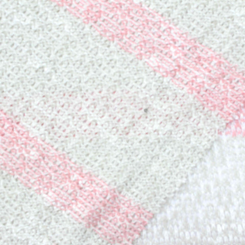 Pink Horizontal-Stripe Chunky Knit, Viscose-Poly, 125 gsm