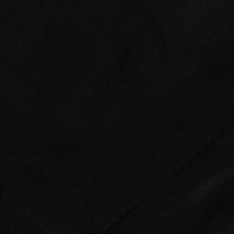 Brushed 100% Polyester Jersey Knit Fabric, 110 gsm, 160 cm — Black