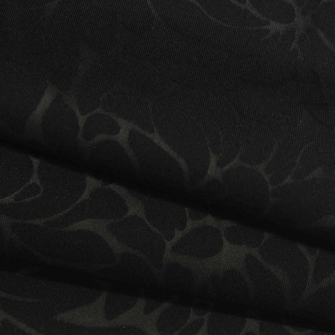 Black Floral Scuba Knit, Polyester, 350 gsm