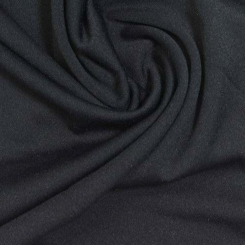 Nylon Stretch Interlock Knit Fabric, 230 gsm, 155 cm — Black