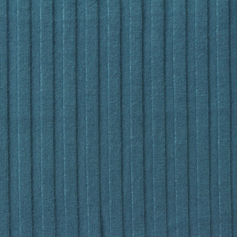 Viscose Stretch Rib Knit Fabric, 300 gsm, 135 cm — Blue