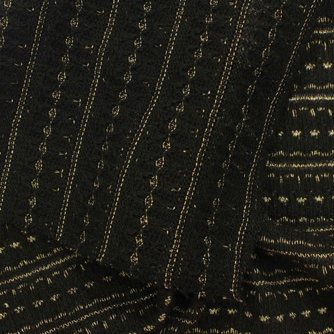 Black Wavy-Line Chunky Knit, Cotton