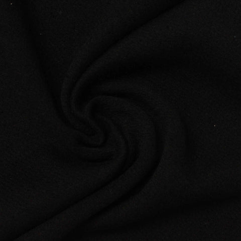 Cotton Viscose Stretch Interlock Knit Fabric, 285 gsm, 170 cm — Black