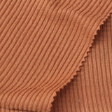 Brushed Polyester Stretch Rib Knit Fabric, 220 gsm, 152 cm — Orange — photo 1