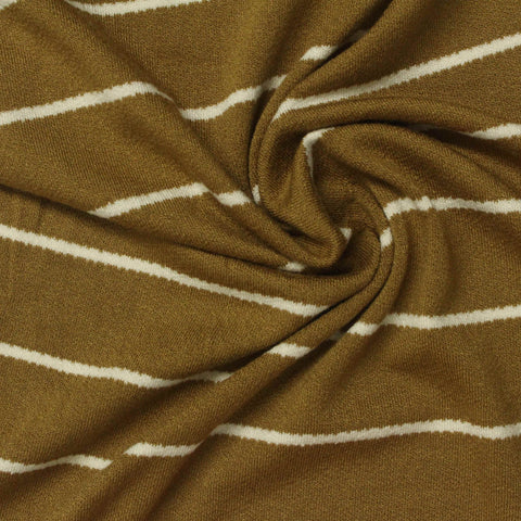 Mustard Horizontal-Stripe French Terry, Viscose
