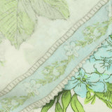 Light Blue Flowers Woven, Viscose-Linen — photo 1