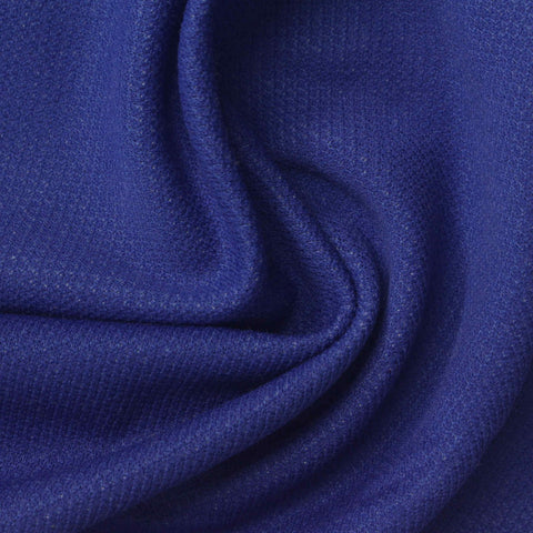 Royal Blue Textured Interlock Knit, Poly-Cotton