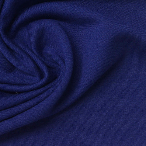 Polyester Viscose Stretch French Terry Fabric, 200 gsm, 168 cm — Navy