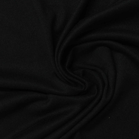 Polyester Stretch Jersey Knit Fabric, 150 gsm, 167 cm — Black
