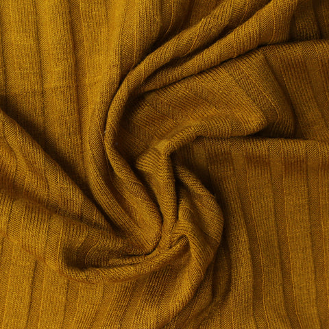 Viscose Stretch Rib Knit Fabric, 237 gsm, 145 cm — Khaki