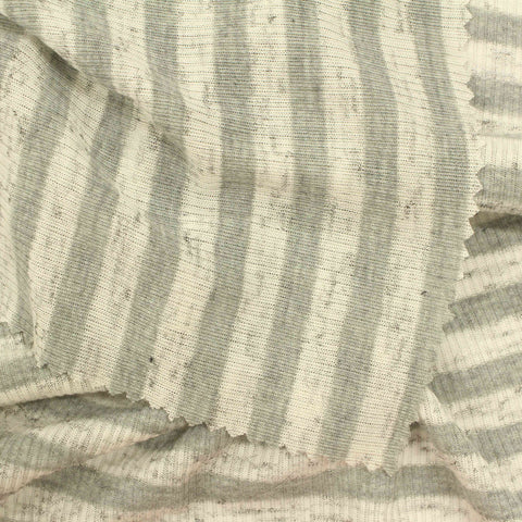 Grey Stripes Rib Knit, Poly-Viscose, 166 gsm