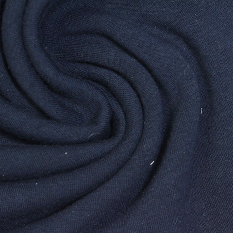 Polyester Cotton Stretch Knit Fabric, 327 gsm, 165 cm — Navy