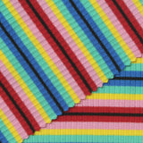 Multicolor Horizontal-Stripe Rib Knit, Viscose — photo 1