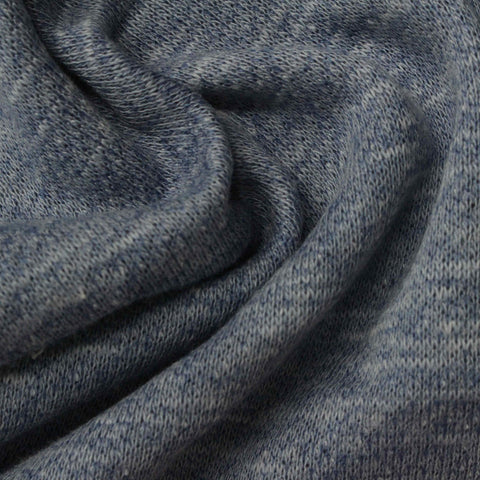 Blue Marl French Terry, 250 gsm