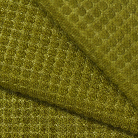 Jacquard Polyester Acrylic Metallic Knit Fabric, 345 gsm — Khaki