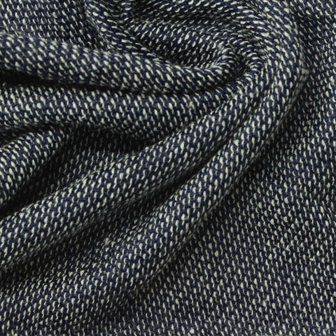 Dark Blue Marl French Terry, Poly-Cotton, 215 gsm