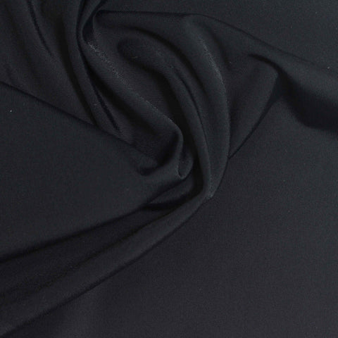 Nylon Stretch Interlock Knit Fabric, 180 gsm, 160 cm — Black