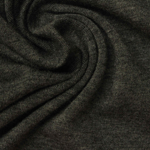 Dark Green Marl Jersey Knit, Viscose, 209 gsm