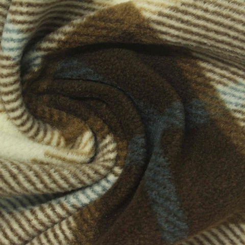 Dark Brown Plaid Fleece, Polyester