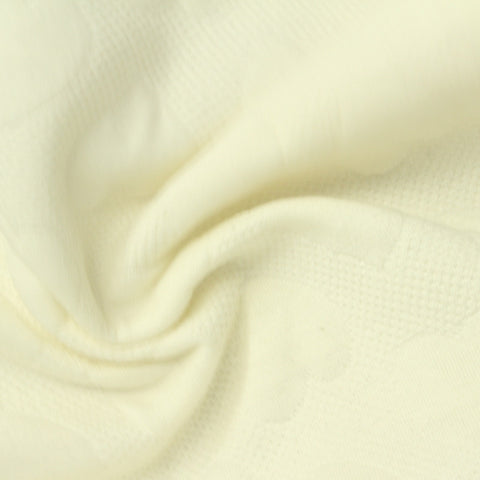 Cream Tone-on-Tone Heart Jacquard, Polyester