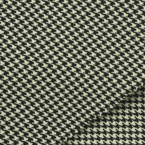 Black Houndstooth Bengaline, Viscose-Poly