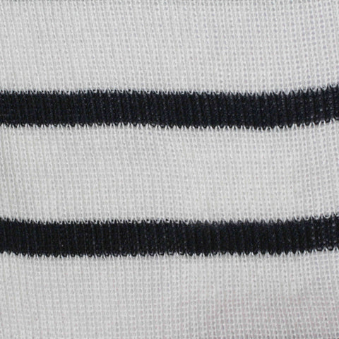 Black Horizontal-Stripe Rib Knit, Polyester, 220 gsm