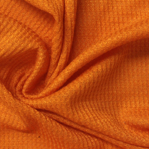 Slub Polyester Viscose Waffle Knit Fabric, 145 gsm, 170 cm — Orange