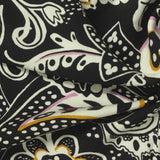 Black Abstract-Paisley Twill, Viscose — photo 1
