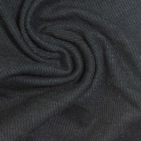 Polyester Cotton Stretch Rib Knit Fabric, 395 gsm, 121 cm — Grey