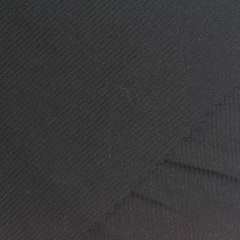 Black Ribbed Rib Knit, Polyester