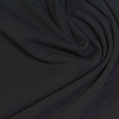 Nylon Stretch Interlock Knit Fabric, 190 gsm, 155 cm — Black