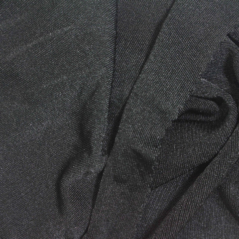Polyester Stretch Rib Knit Fabric, 200 gsm, 165 cm — Black