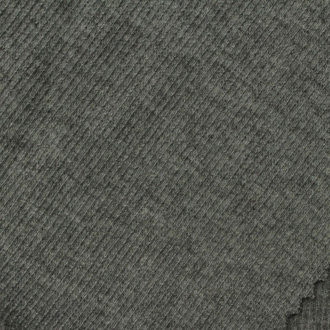 Grey Heather Rib Knit, Poly-Cotton
