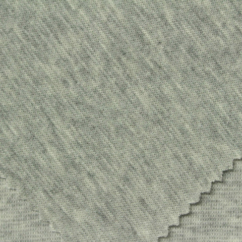 Light Grey Heathered-Marl Rib Knit, Polyester, 250 gsm