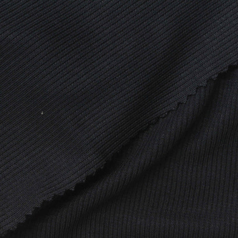 Black Ribbed Rib Knit, Viscose