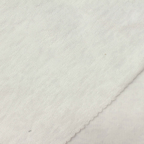 Polyester Cotton French Terry Fabric, 210 gsm, 170 cm — White