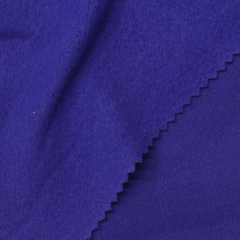 Brushed Cotton Polyester French Terry Fabric, 230 gsm, 188 cm — Purple
