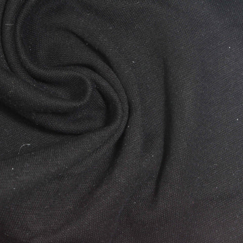 Cotton Stretch Rib Knit Fabric, 270 gsm, 170 cm — Black