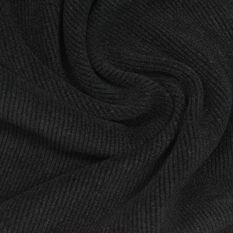 Polyester Stretch Knit Fabric, 360 gsm, 185 cm — Black