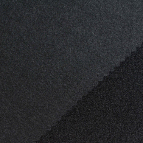 Brushed Polyester Viscose Knit Fabric, 350 gsm — Black